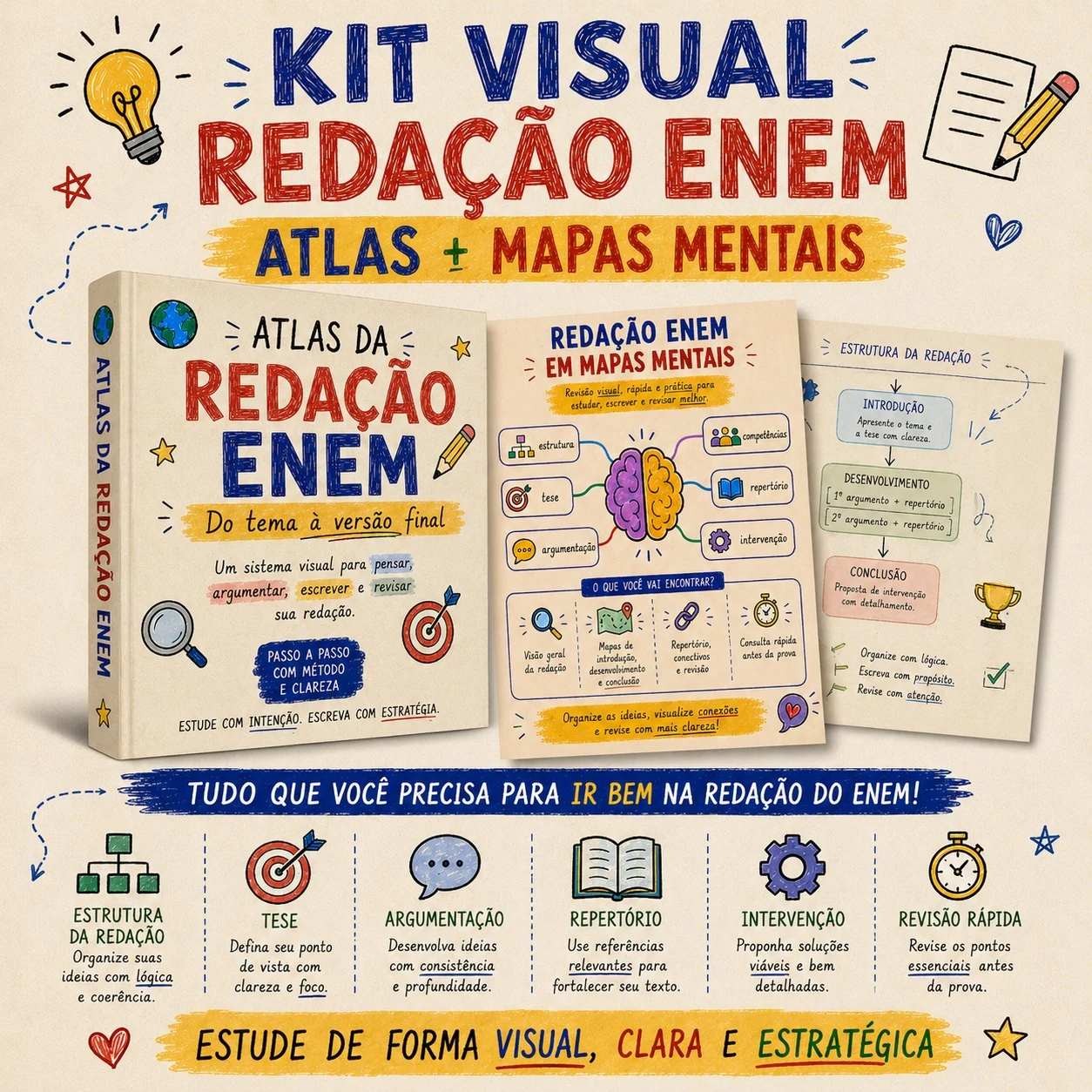Kit Visual Redação ENEM